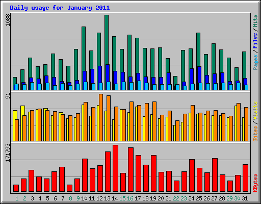 Daily usage for January 2011