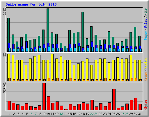 Daily usage for July 2013
