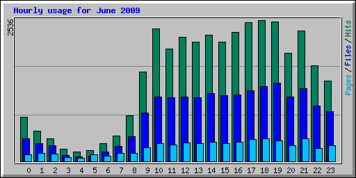 Hourly usage for June 2009
