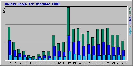 Hourly usage for December 2009