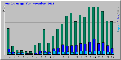 Hourly usage for November 2011