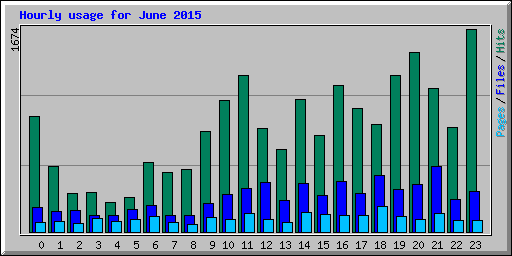 Hourly usage for June 2015