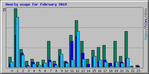 Hourly usage for February 2019