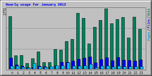 Hourly usage for January 2012