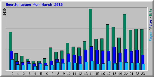Hourly usage for March 2013