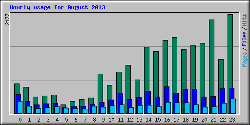 Hourly usage for August 2013